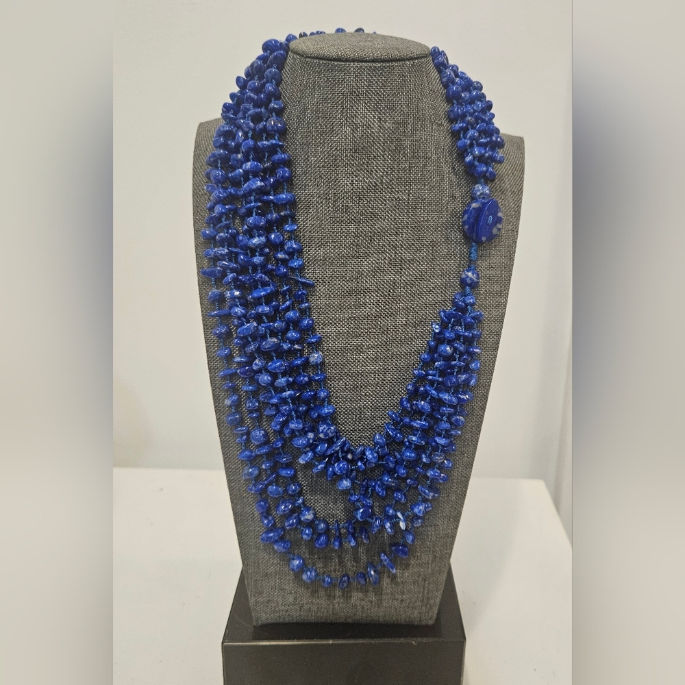 Multi-strand Lapis Necklace Sajen